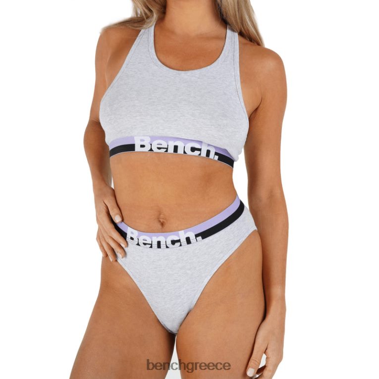 Bench ενδύματα γκρίζα μάργα γυναίκες σετ crop top & brief sienna 4XTV144