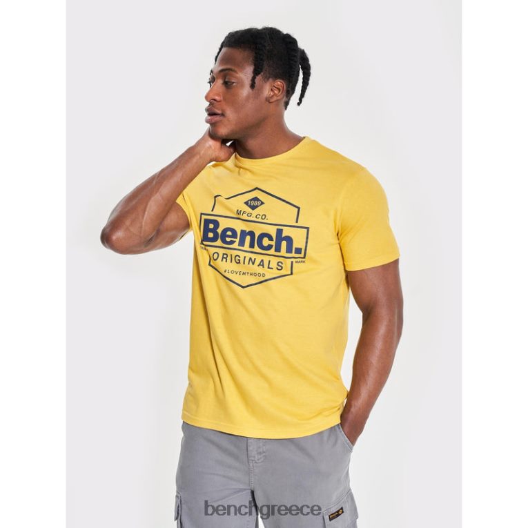 Bench ενδύματα κίτρινος άνδρες denzo μπλουζάκι 4XTV7