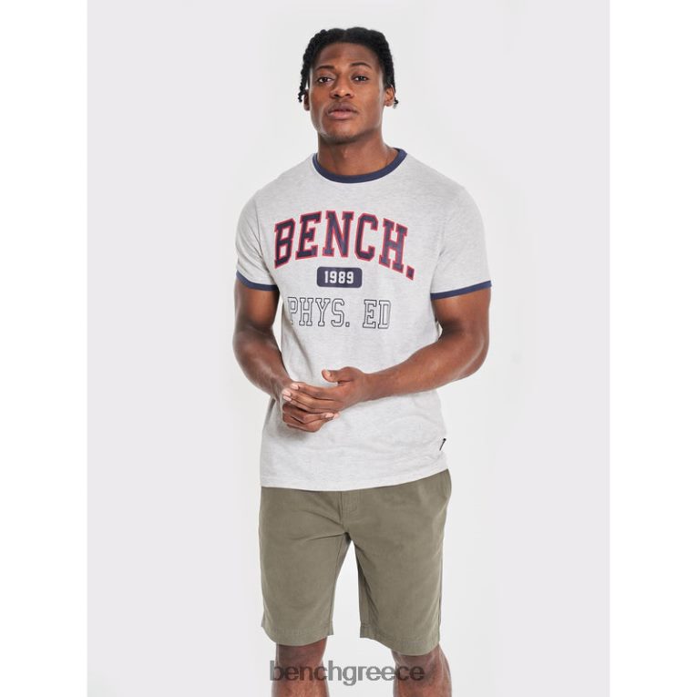 Bench ενδύματα εκρού μάργα άνδρες sullivan μπλουζάκι 4XTV12