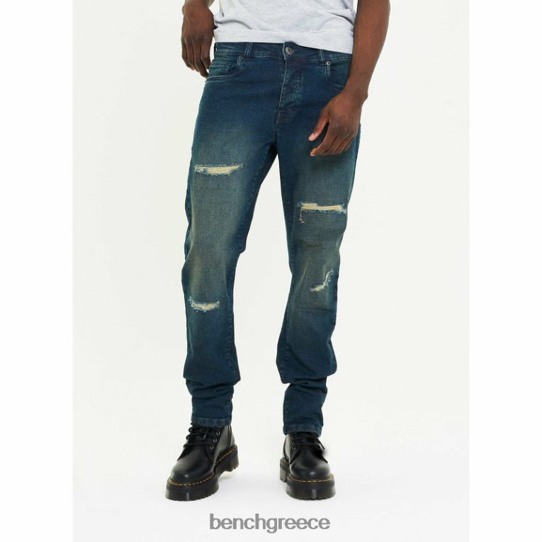 Bench ενδύματα ξεθωριασμένο μπλε άνδρες aw-002 slim fit τζιν 4XTV89