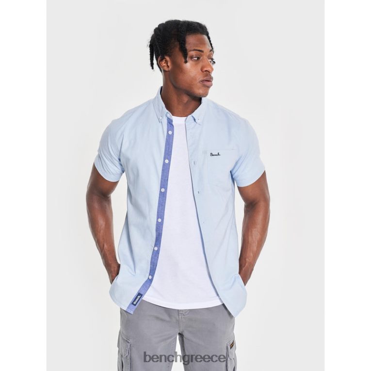 Bench ενδύματα γαλάζιο άνδρες κοντομάνικο πουκάμισο bowdon 4XTV28