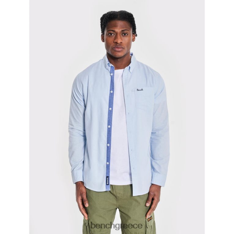 Bench ενδύματα γαλάζιο άνδρες oxford μακρυμάνικο πουκάμισο 4XTV25